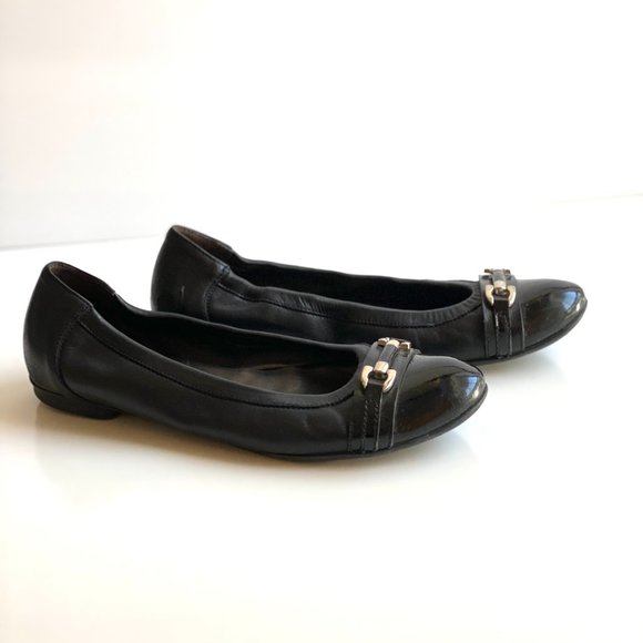 Attilio Giusti Leombruni AGL Traditional Cap Toe Black Ballet Flat Shoes… - Picture 3 of 8